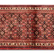 Handmade persian rug, red wool runner rug- 75x387cm