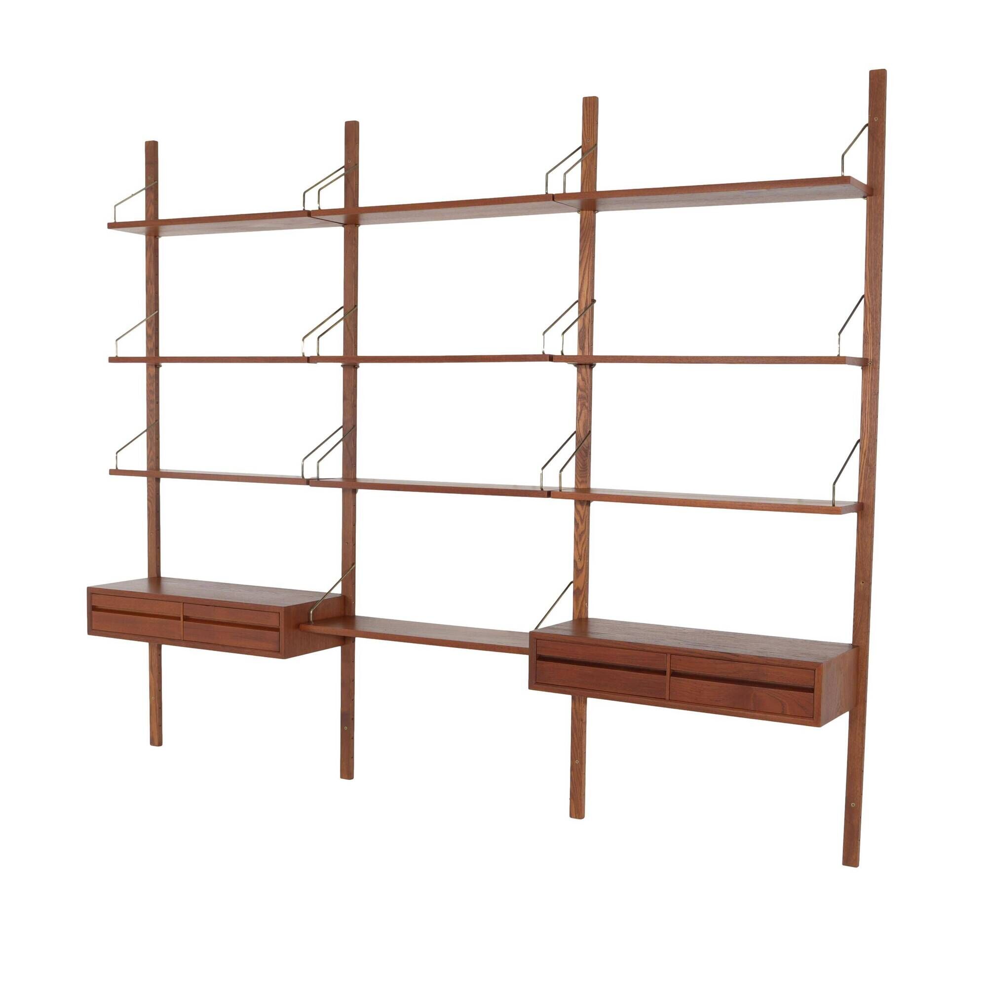Cado modular shelving, teak veneer, Danish design, 1960s