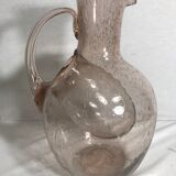Carafe verseuse en verre soufflé bullé
