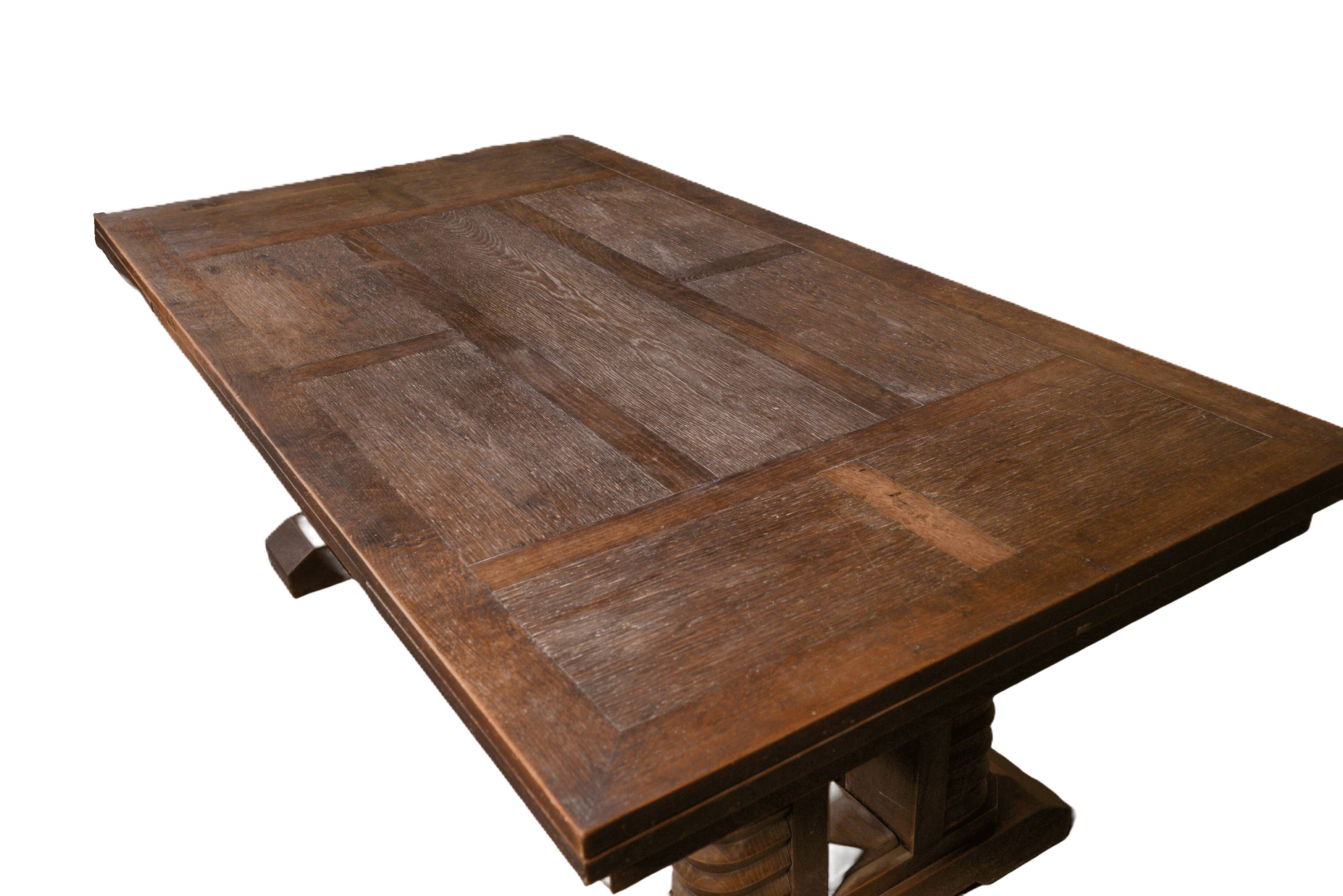 Large solid oak table by Joseph Savina 1950