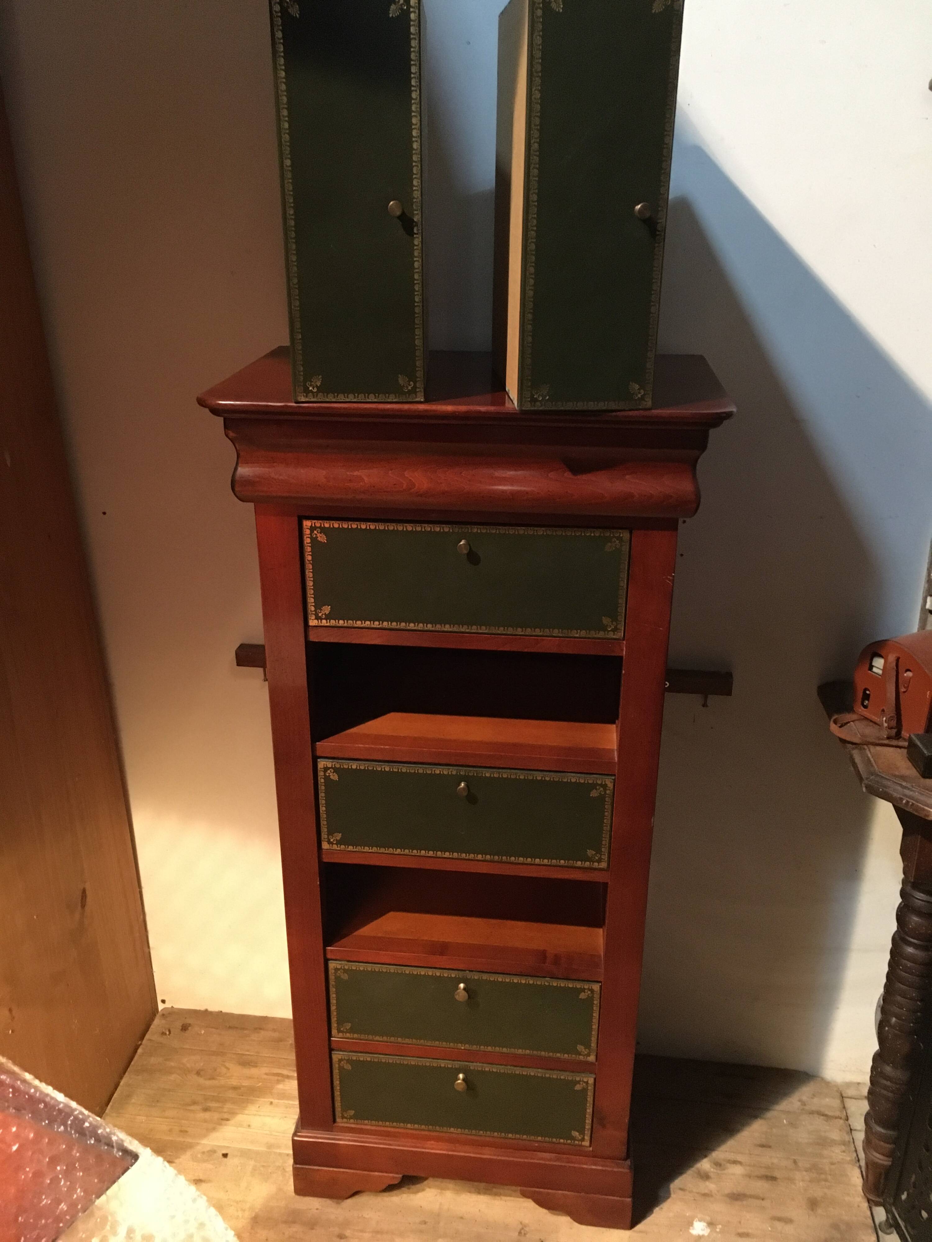 Notary's cardboard box in mahogany-colored cherry wood "Félix Monge"