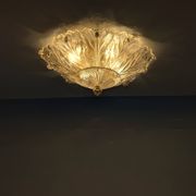 Barovier & Toso Foglia d’Oro Murano ceiling lamp, Italy, 1980s
