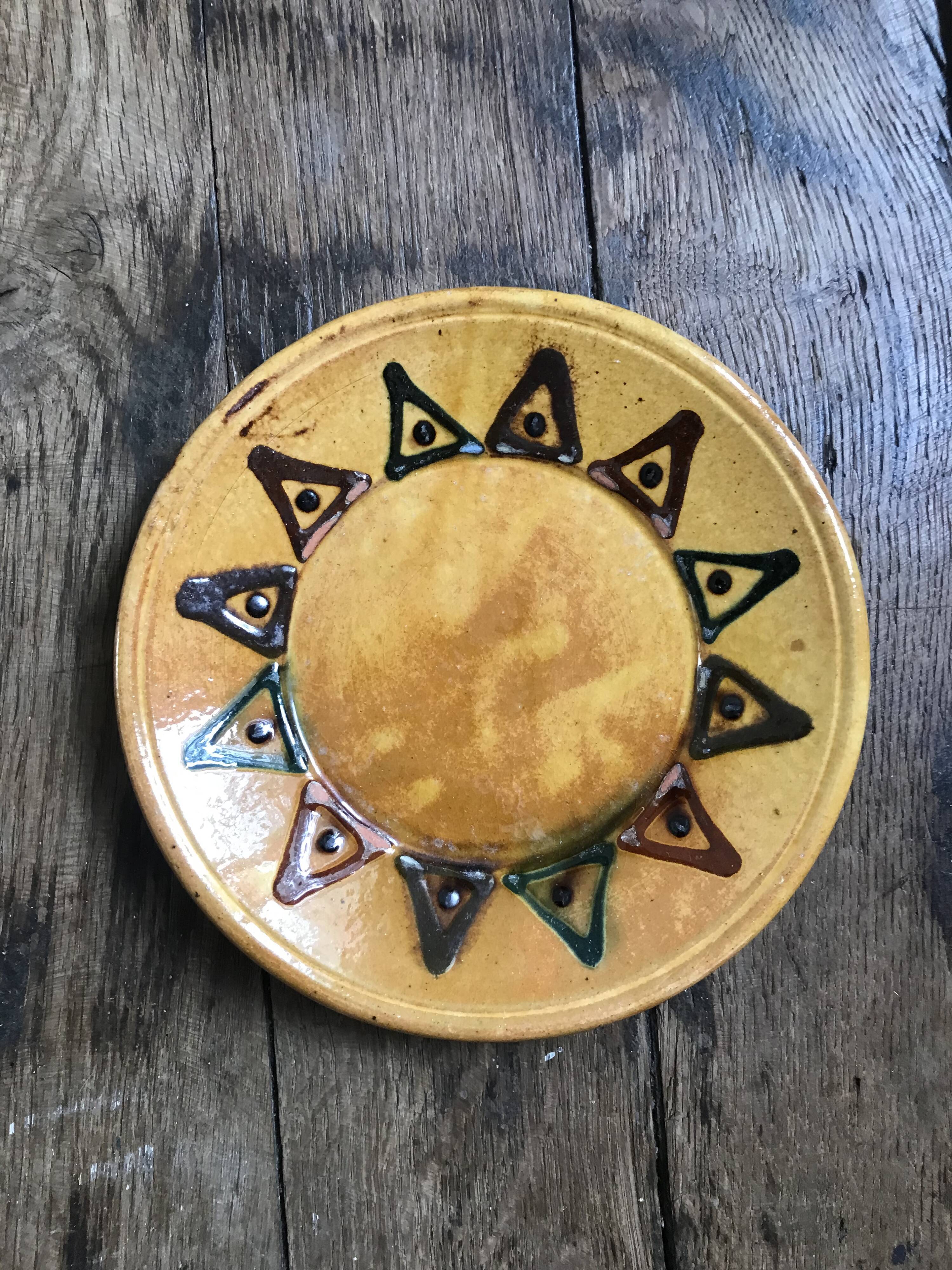 Set of 6 plates in glazed earth Biot