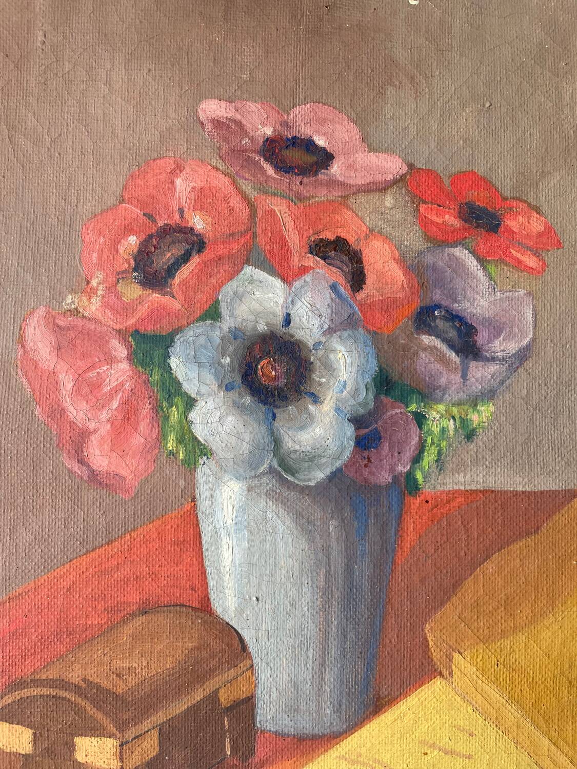 Still life with flowers and fruit