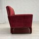 1970s, Danish 2-seater sofa, red furniture velour.