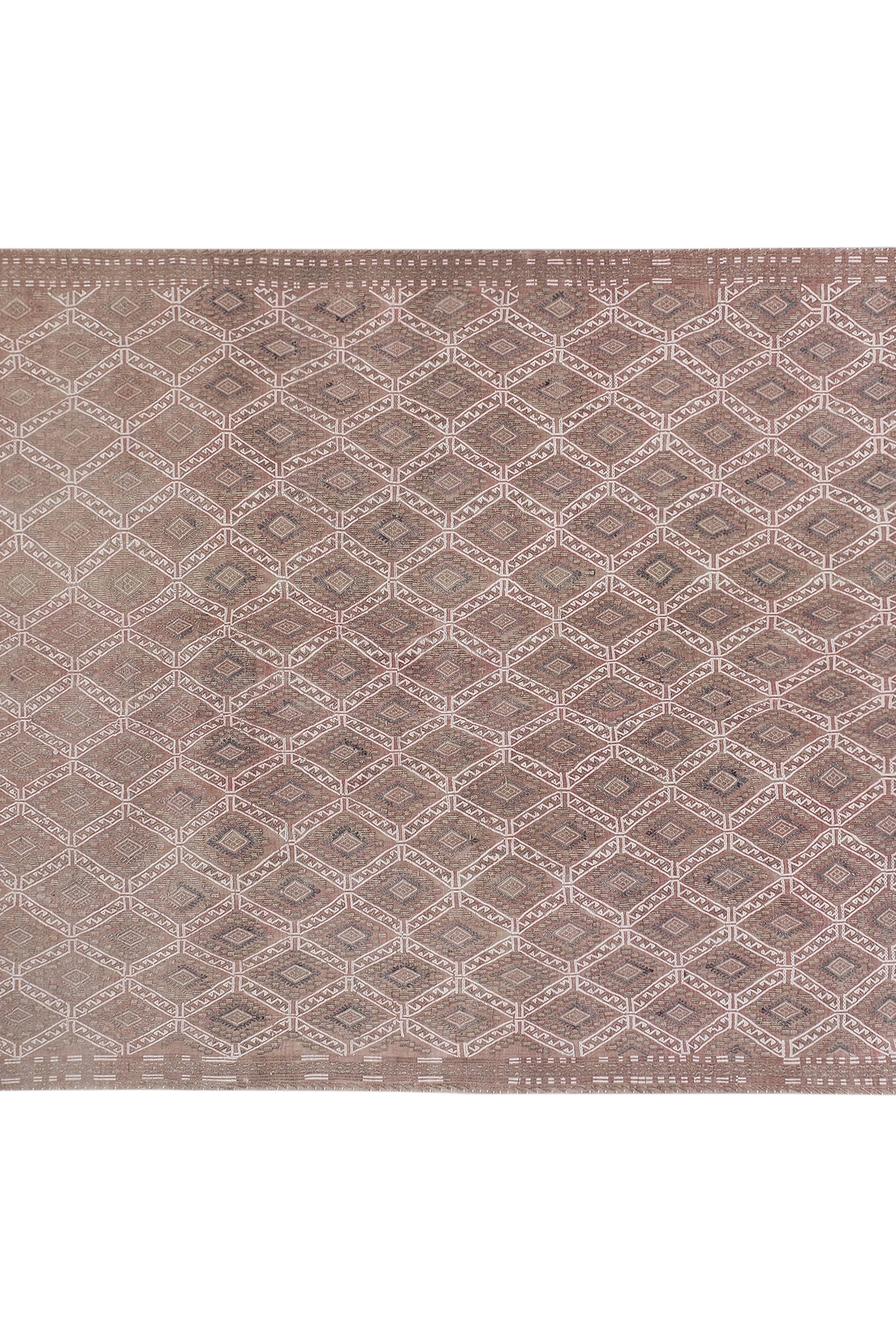 Vintage Turkish Oushak Rug Handwoven 167x238 cm