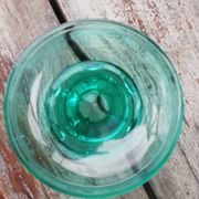Green glass candlestick