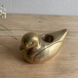 Brass duck candle holder