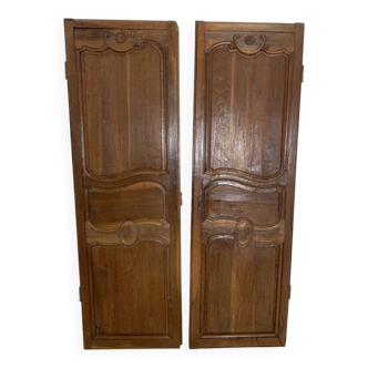 Pair of 19th century oak cabinet doors