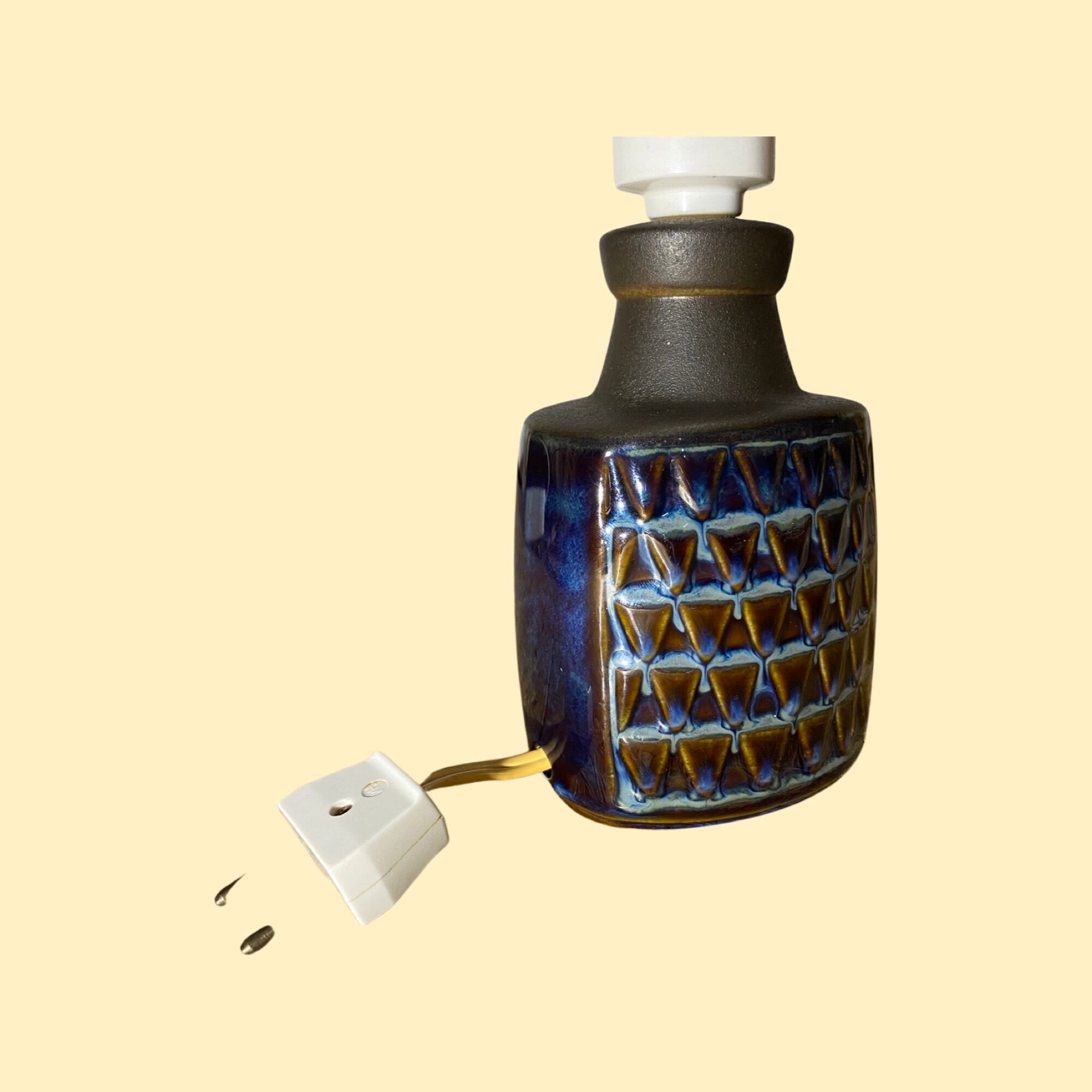 Blue/brown Søholm Stentoi Table Lamp | Vintage Pottery - Danish Design Ceramic Pottery