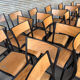 Lot de 50 chaises écoles bois et métal