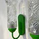 Pair German green wall sconces by Graewe