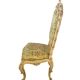 Set of 4 Venetian style sculpted wooden chairs, cream and gold, Italy.