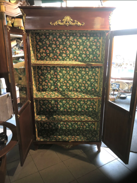 Showcase library 2 doors in mahogany of cuba 19 th Ornaments in bronze