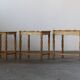 Vintage 1970s set of 3 Nesting / Stacking Oak Tables, style of Henning Kjær