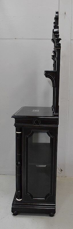 Ceremonial showcase in blackened pearwood, Napoleon III period - 1850