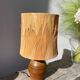 1970s brown ceramic lamp with foliage shade