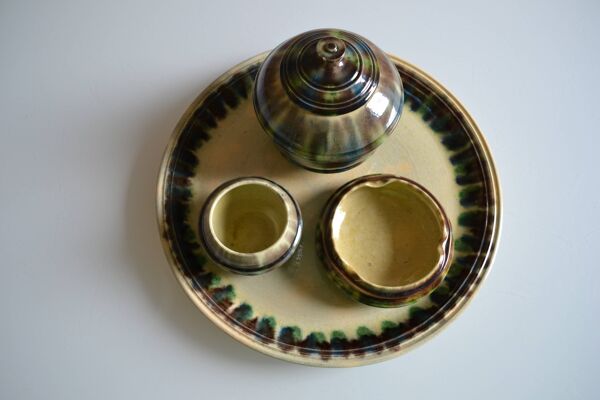 Sauveur Lunetta à Vallauris Céramique vintage 1950 Service de fumeur