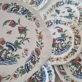 Roeun dessert plate set in French Sarreguemine porcelain