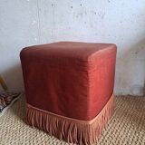 60s pink velvet pouf