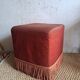 60s pink velvet pouf