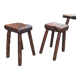 Pair of antique wooden chair stools vintage tree trunk décor
