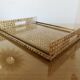 Plateau 'CHRISTIAN DIOR' plexiglass, canework and brass, 1970, lucite