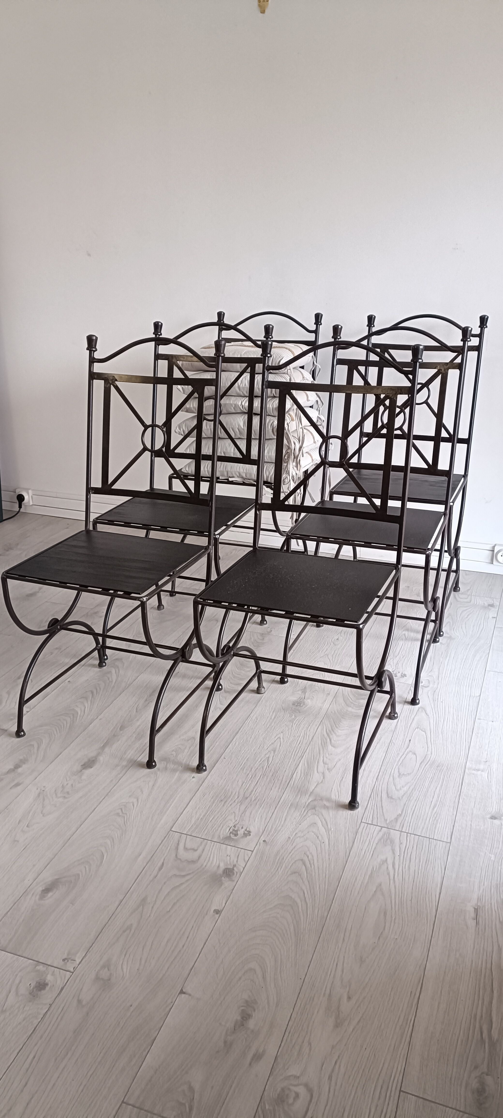 Contemporary wrought iron chairs