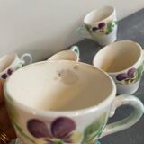 10 tasses barbotine, pensées