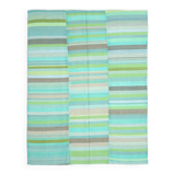 7x9 Shades Of Green Vintage Kilim Rug, 213x281Cm