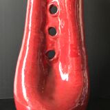 Red ceramic vase