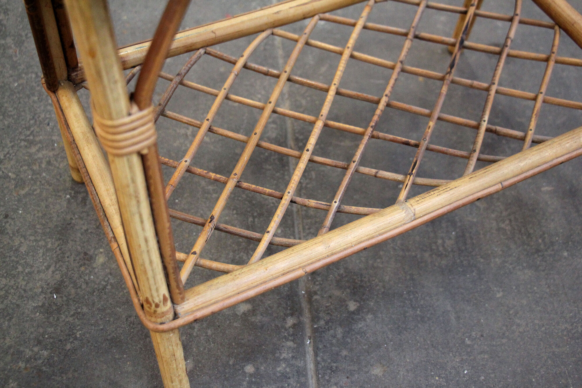 Rattan bedside table 1970