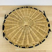 50s metal rattan tray