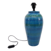 Blue earthenware lamp, Italy, circa 1980
