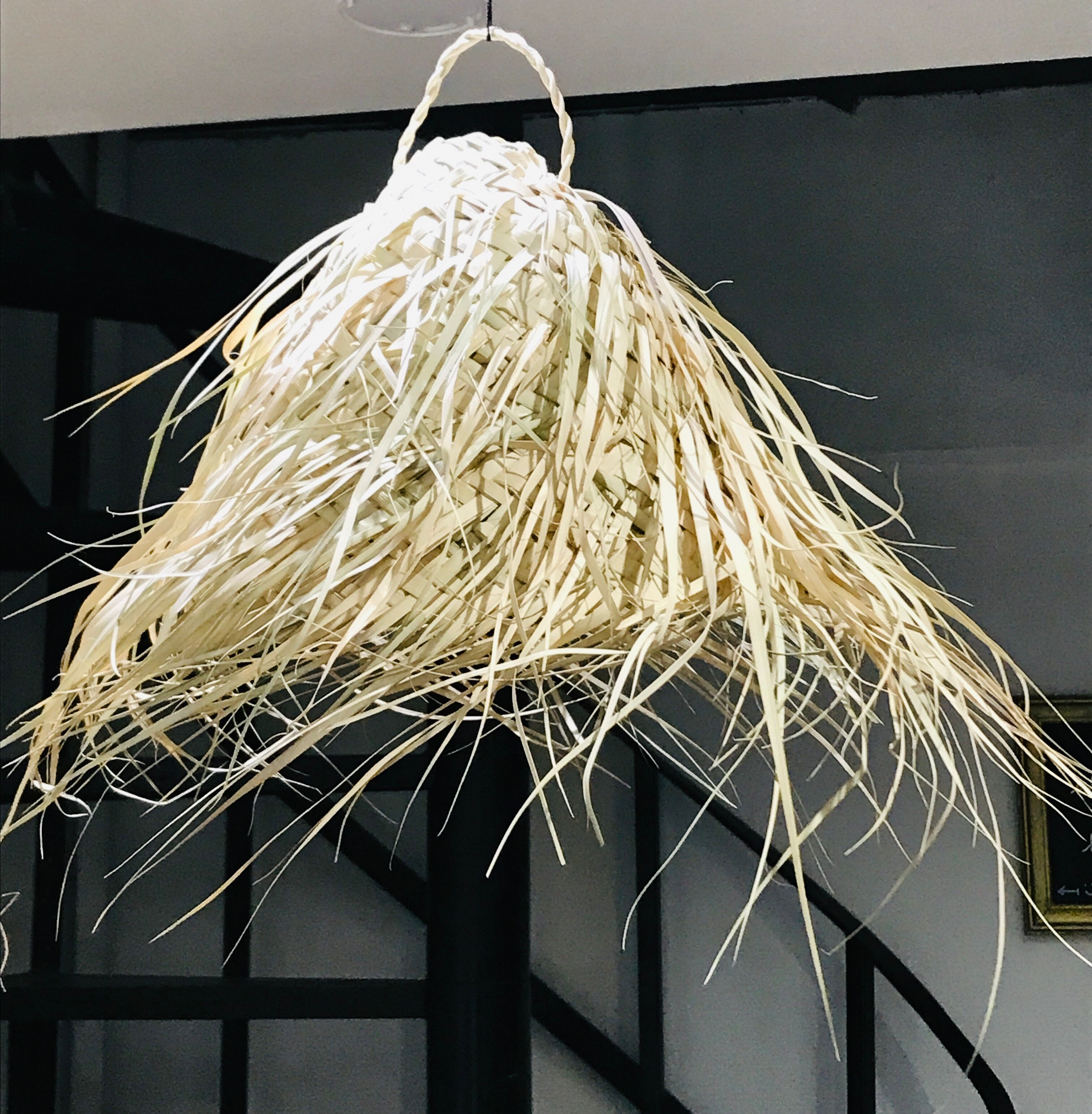 Wicker and raffia suspension