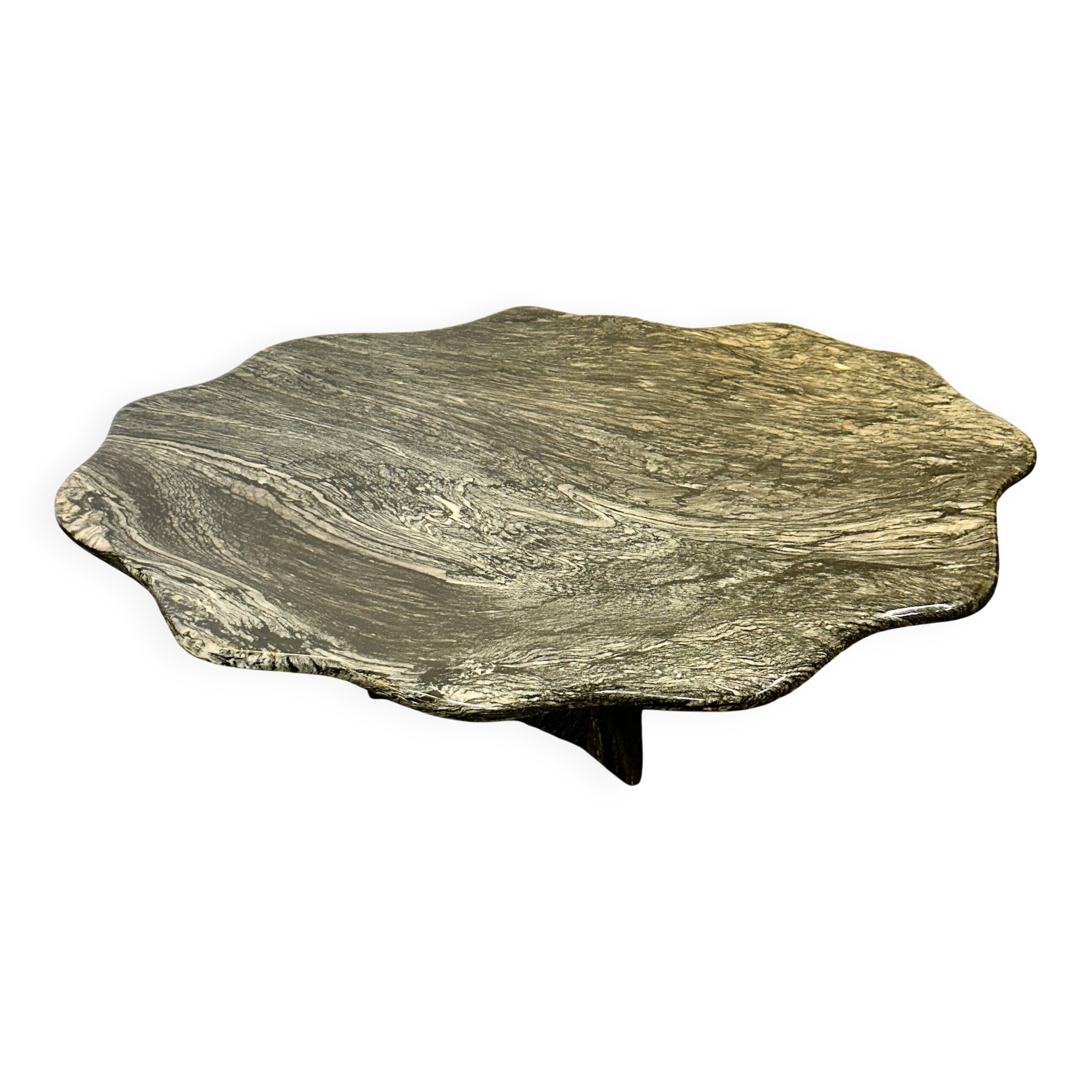 Wavy Italian Marble Coffee Table, 1970s