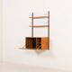 Étagère murale en teck Poul Cadovius avec un bureau, Cado années 1960.