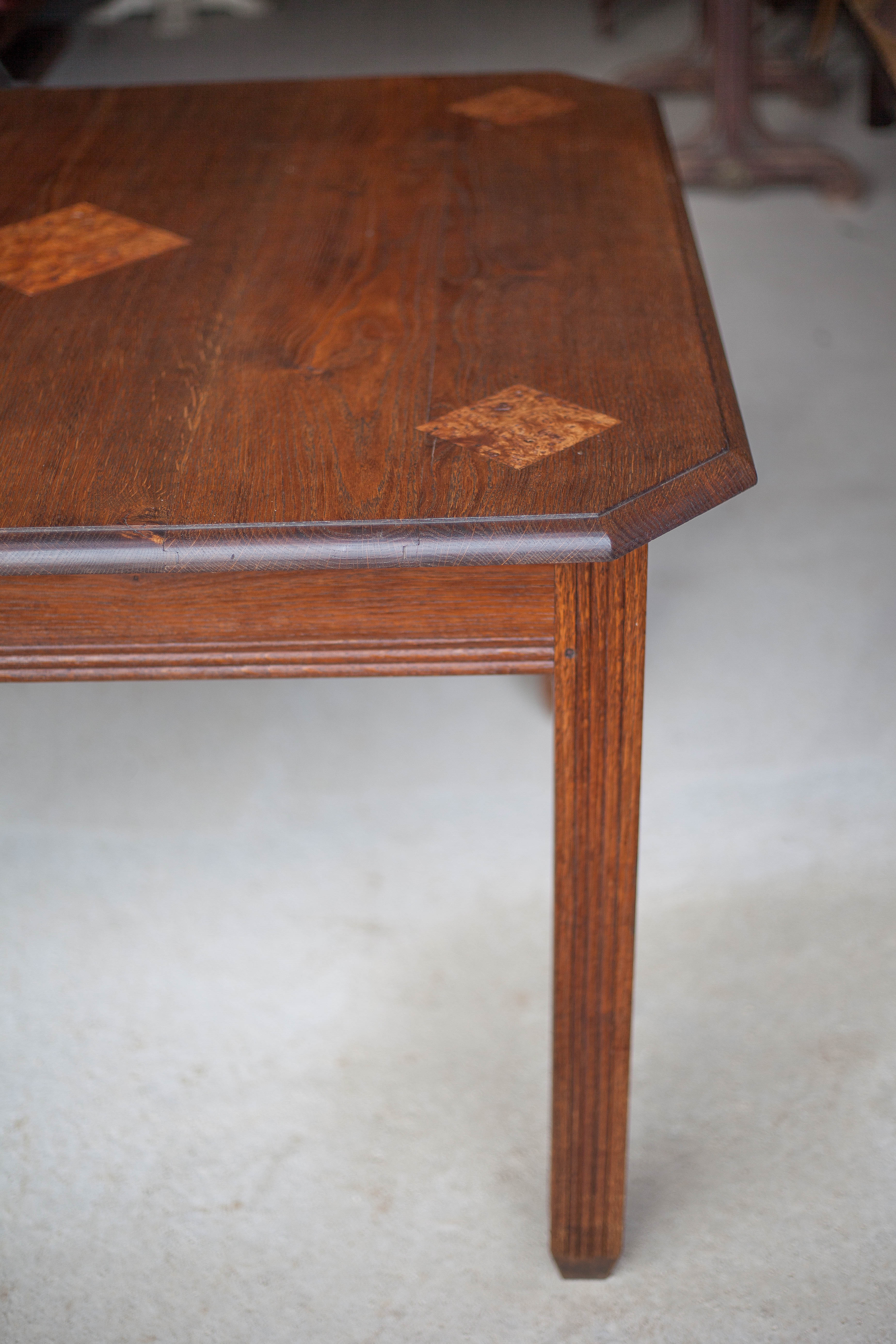 Square wooden art-deco table