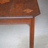 Square wooden art-deco table