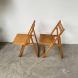 70s beech folding chairs