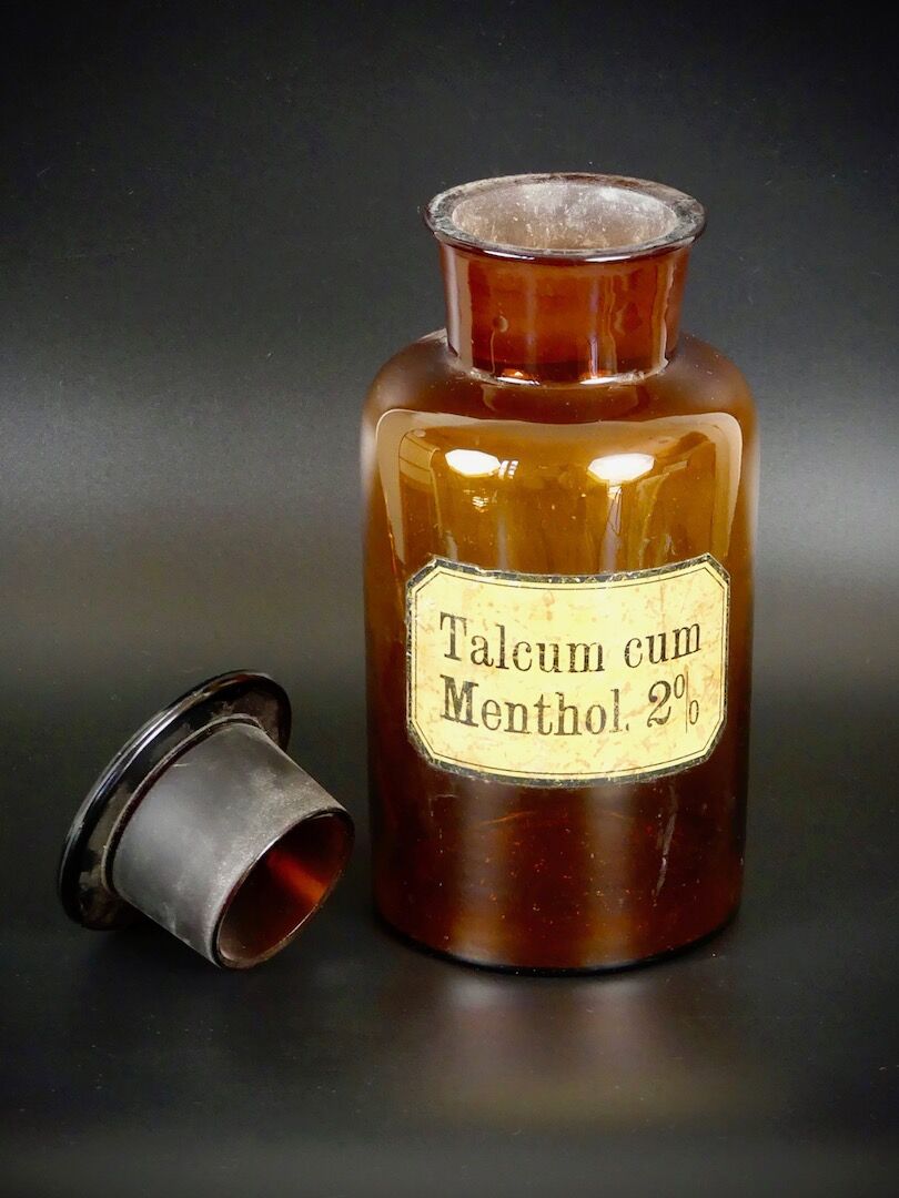 Pharmacy bottle of Talcum cum vintage