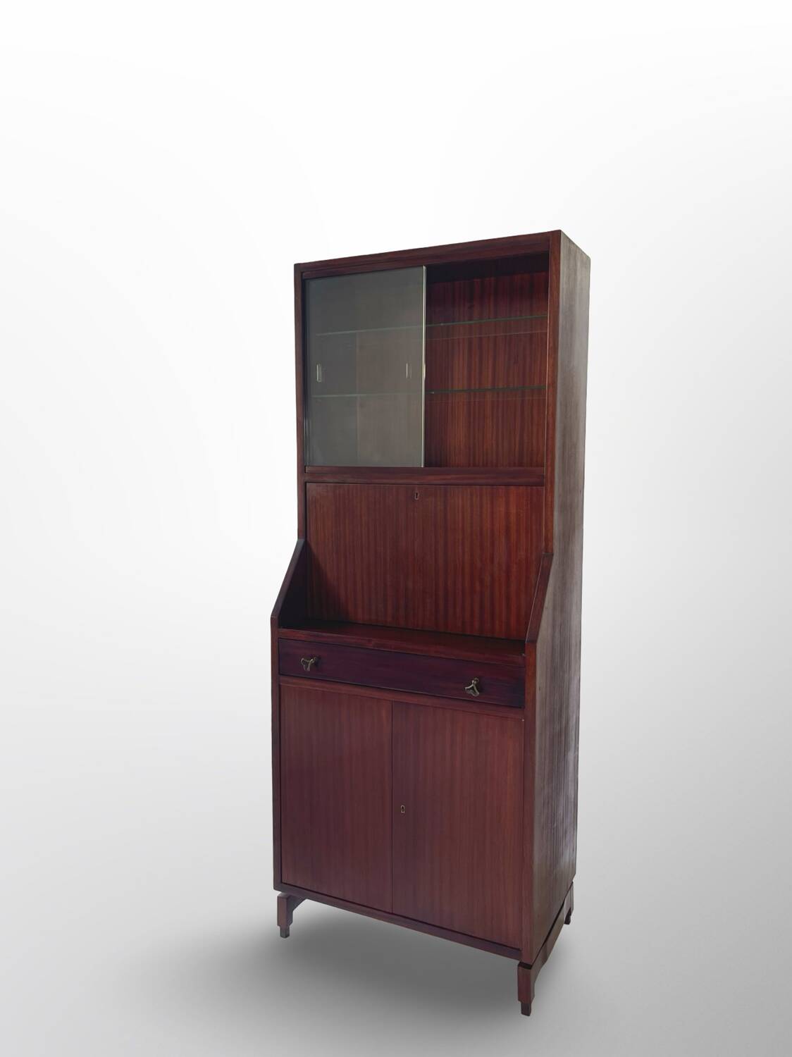 Buffet/crédence italienne en bois et acajou plaqué, années 1960.