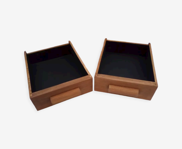 Lot de 2 caisses tiroirs en bois