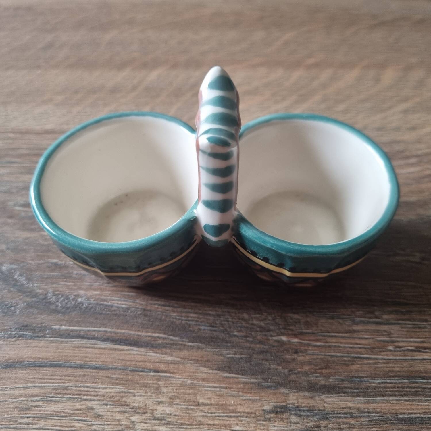 Enamelled ceramic salt cellars HB Henriot Quimper
