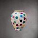 Vase Hubert Bequet Quaregnon en Faïence Nacrée Décor Confetti - Années 50-60