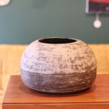 Large round vase in glazed stoneware, signed J. DERE circa 1960.