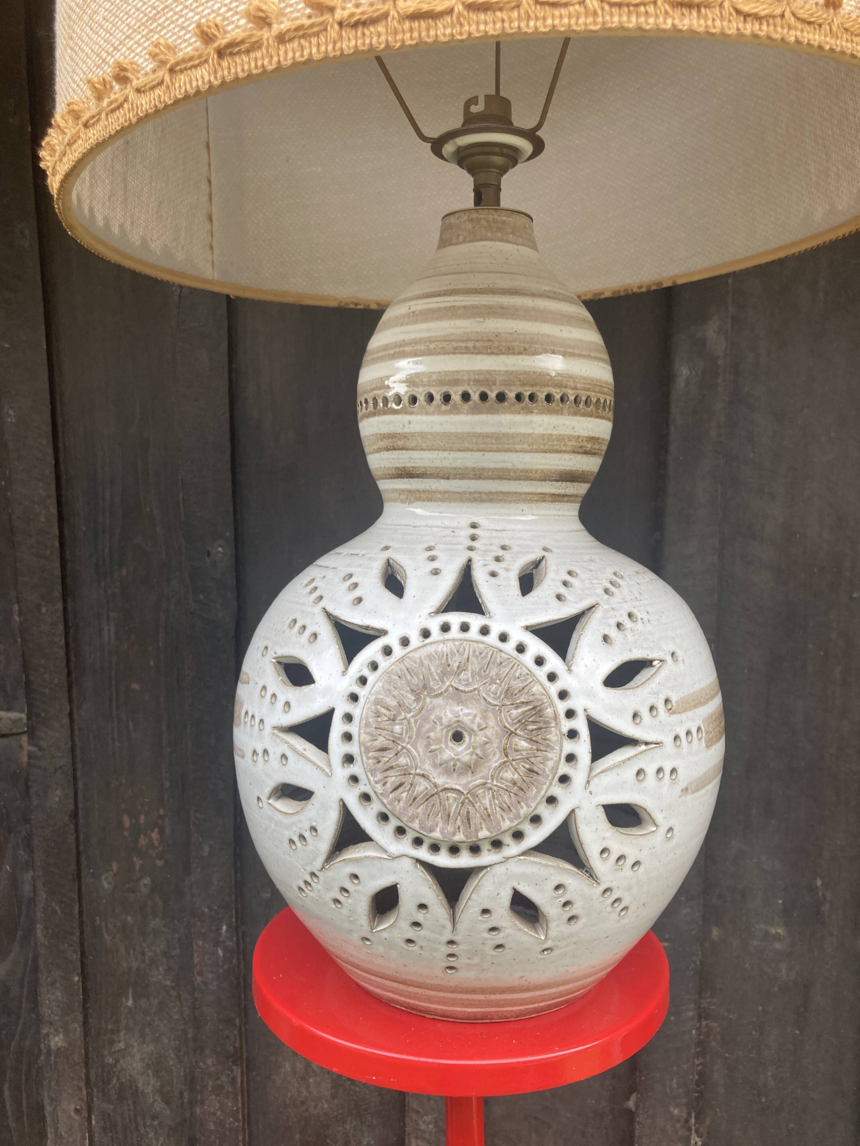 Pierre Pissareff, two-light lamp, signed, Dlg of Georges Pelletier