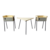 Set of 2 Room '56 nightstands and bedroom sidetable by Rob Parry for Dico, The Netherlands 1950's