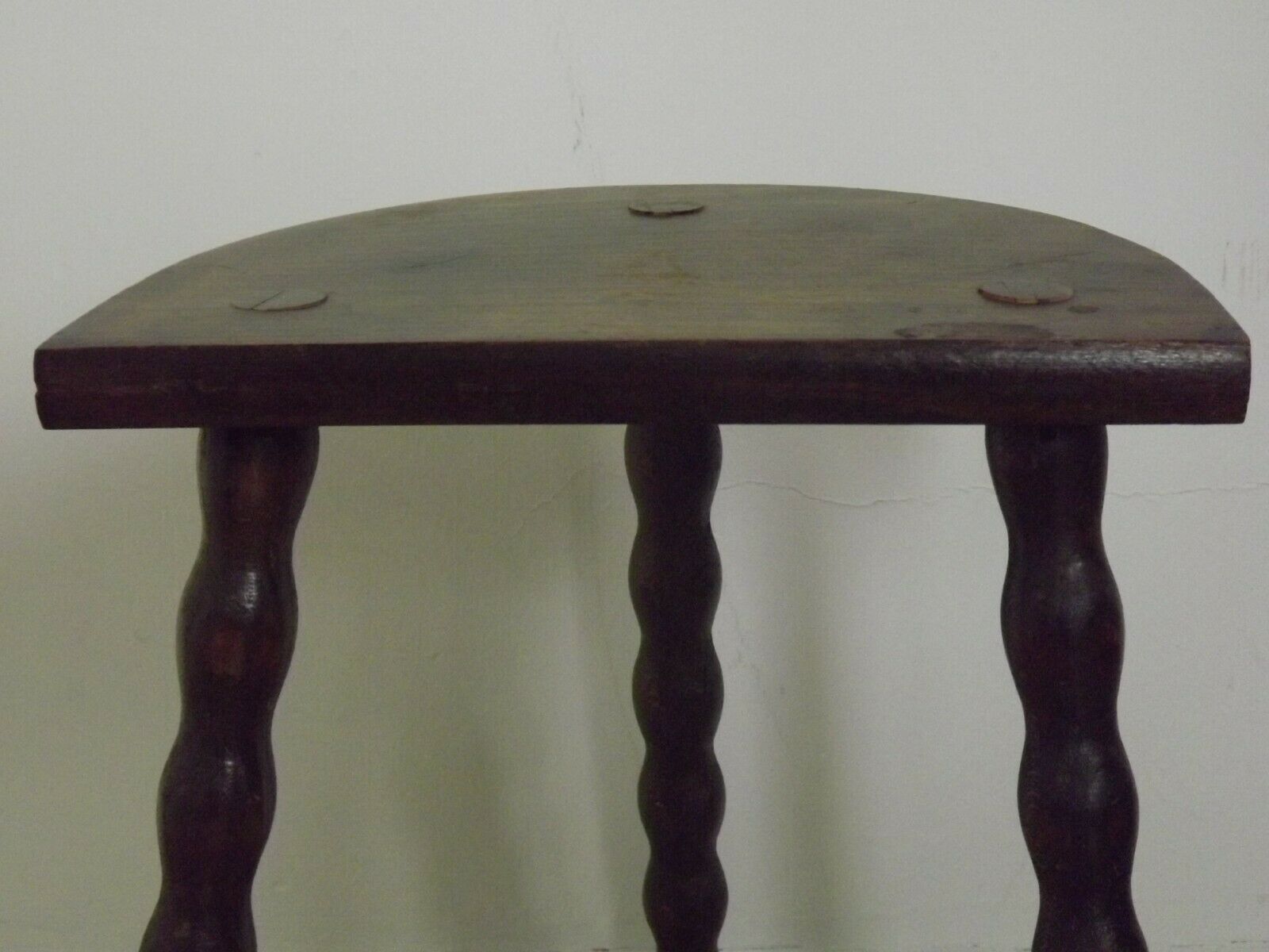 French antique wood hand made stool