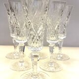 6 flutes en cristal taillé